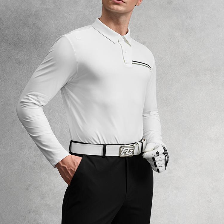 Fila Golf Serisi Günlük Spor Basit Hafif Nefes Alabilen Dayanıklı Örgü Uzun Kollu Polo Tişört Erkek üst A11M545202F-WT