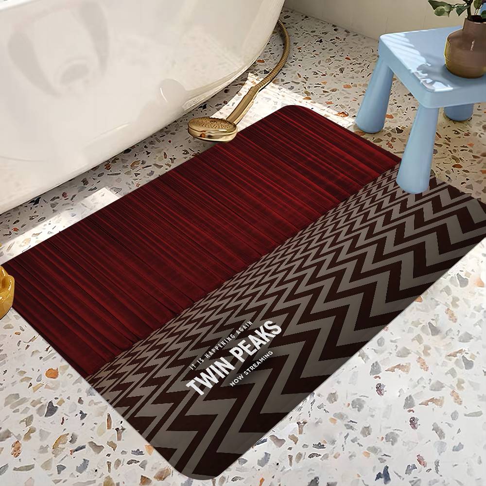 Thriller T-Twin TV P-Picos Alfombrilla de Baño Retro Múltiple Elección Alfombra de Sala de Estar Cocina Alfombrillas Antideslizantes para Mesita de Noche
