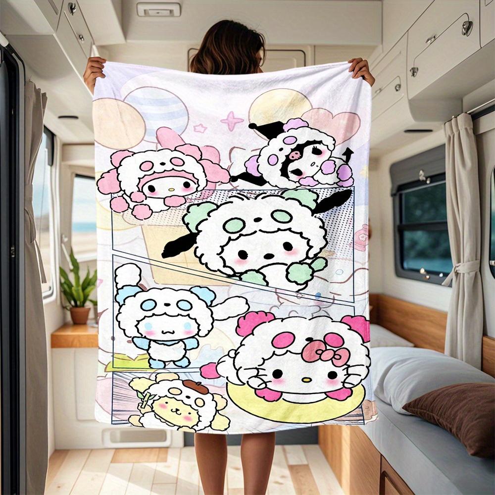 

1pc Cute, Fluffy, Piano RV flannel blanket, pattern printed blanket, sofa bed couch car office camping travel warm comfortable soft blanket, 130x150cm