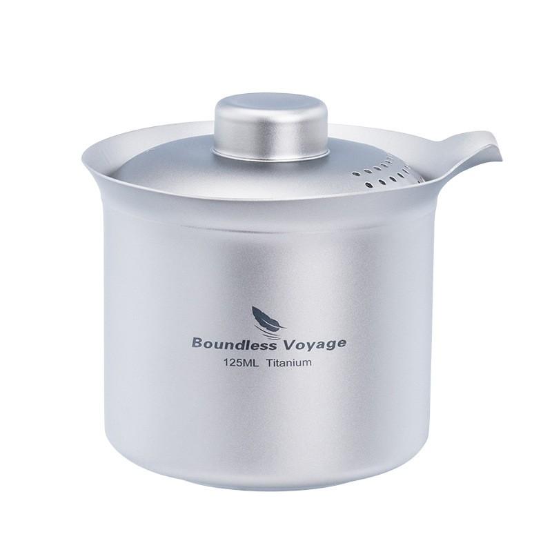 Titanium Double-Layer Tea Infuser Cup With Lid Fairness Pitcher Portable Home Travel Gongfu Set