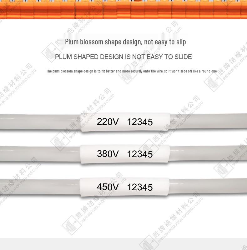In Stock Numbered PVC Tubing: Plum Blossom Line, Inner Toothed Sleeve, Marking Tube 0.5-10 Sq.