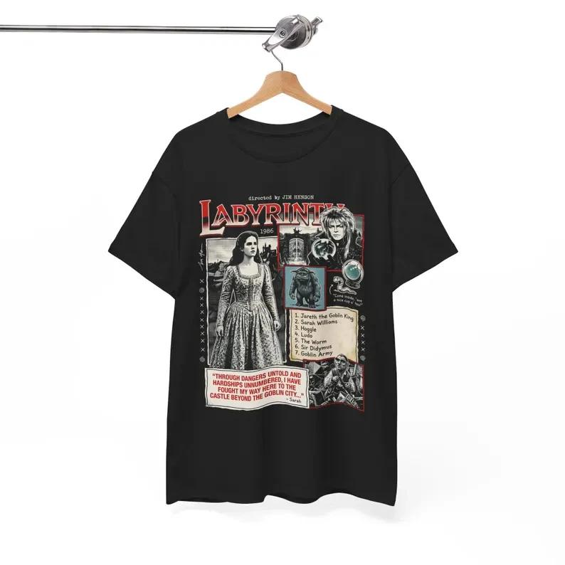 Labyrinth 1986 Movie Graphic Tee , Jim Henson David Bowie Fantasy Film T-Shirt 3XL