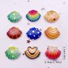 8pcs AB Resin Colorful Flower Shell Figurines Flat Back Cabochon Stone Scrapbook Home Crafts DIY Jewelry Making Accessories