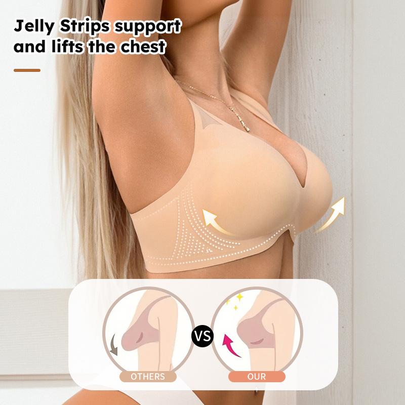 European Size Seamless Soft Support Bra for Women Gathered Lifting Anti-Sagging Intimates with Side Bust Coverage