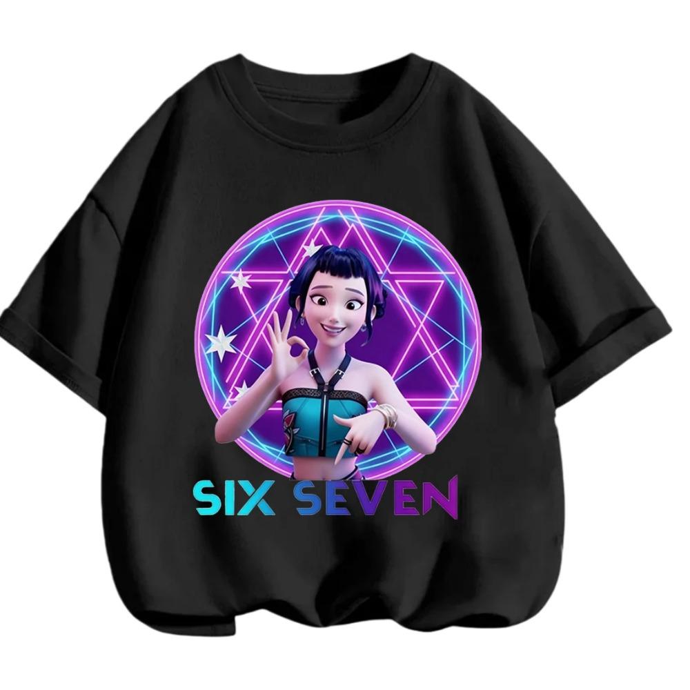Fashion Trendy Fun 2026 67 Six Seven Crew Neck Tshirt 3-14Y Boys Girls Summer Cute Kawaii Cartoon Street Hot Outdoor Casual