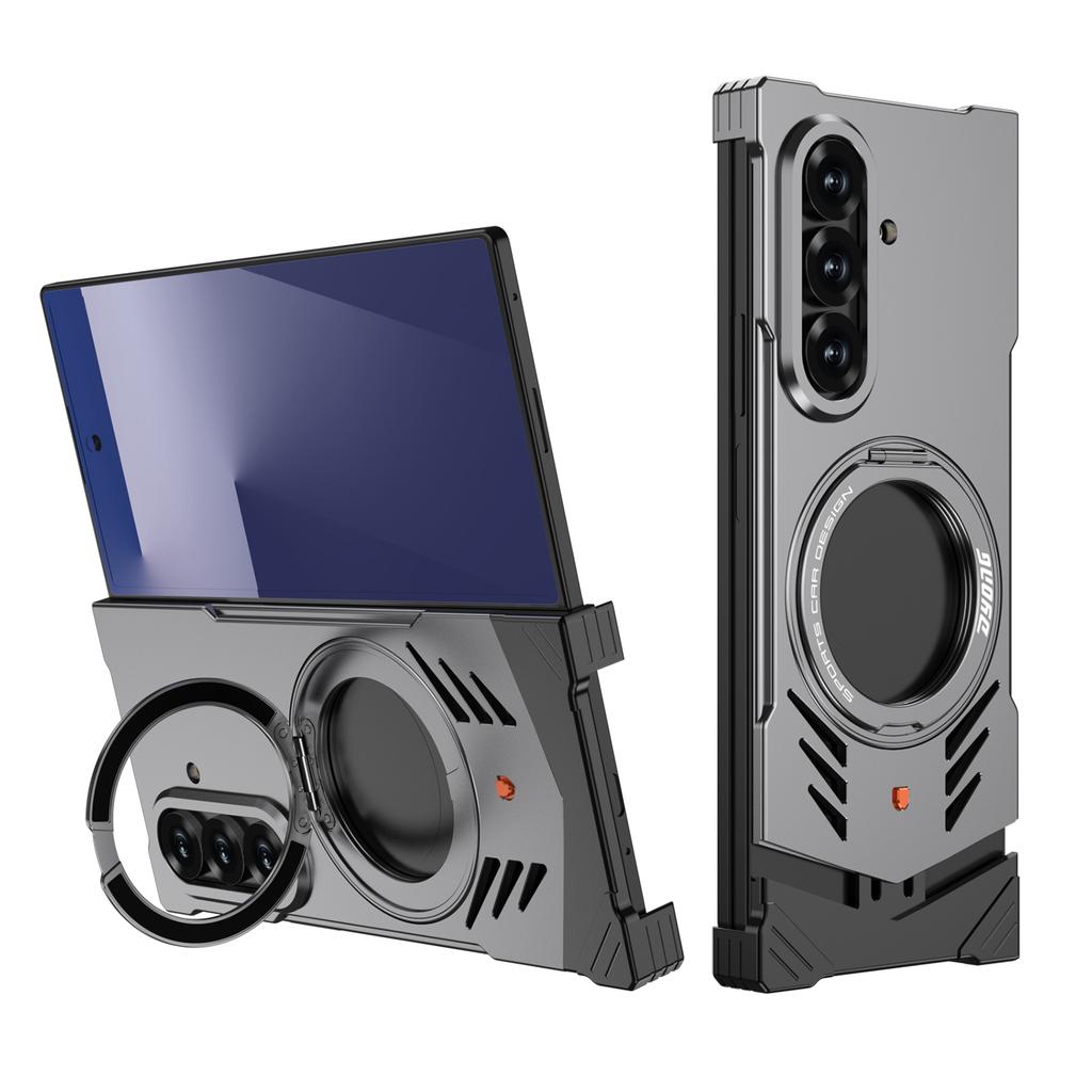 DYONG Για Samsung Galaxy Z Fold7 5G Μεταλλική Θήκη Χωρίς Πλαίσιο Κούφωτη Απαγωγή Θερμότητας Κάλυμμα Τηλεφώνου με Στήριγμα