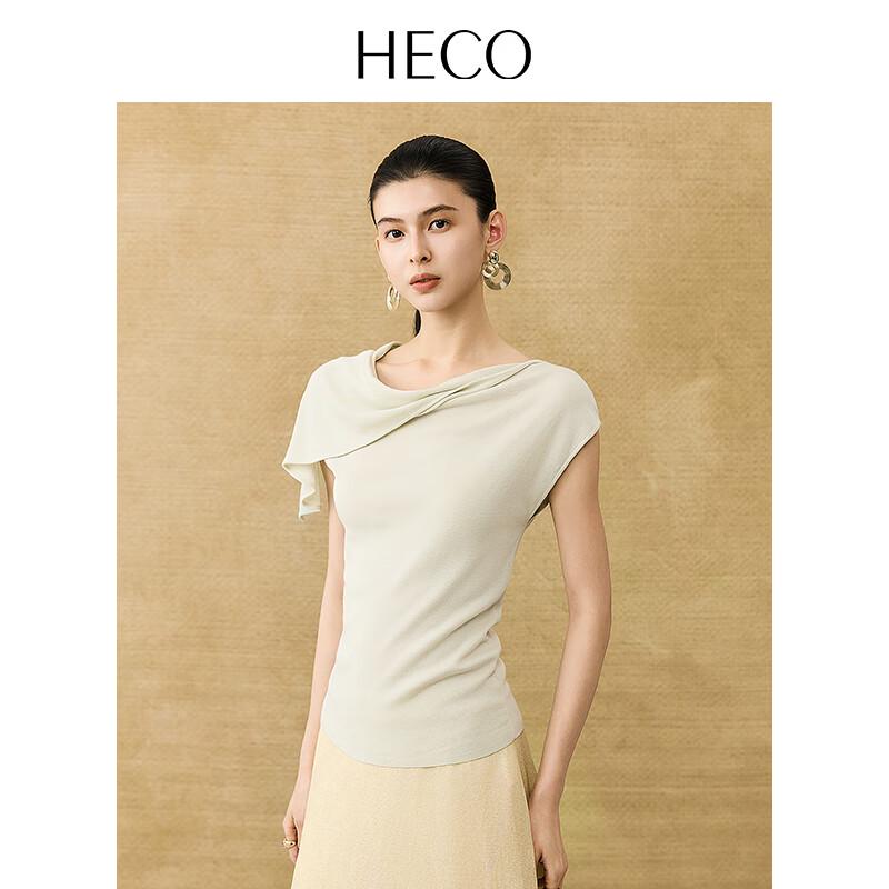 HECO Lingyu 2025 New Chinese Style Lyocell Knit Short Sleeve T-shirt