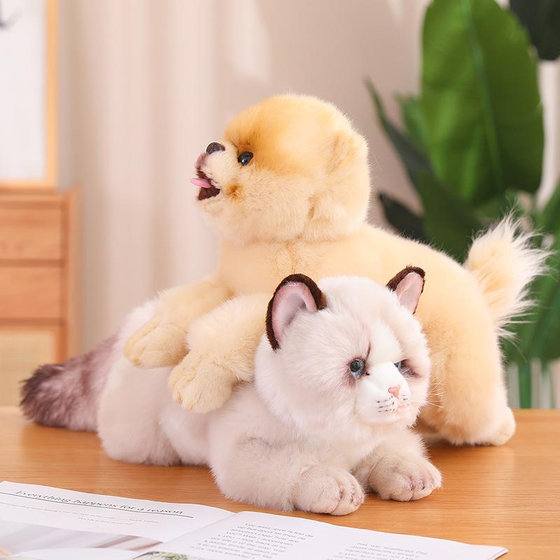 Cat Dog Cute Plush Toy Pillow Interior Decoration Image Realistic Material Soft