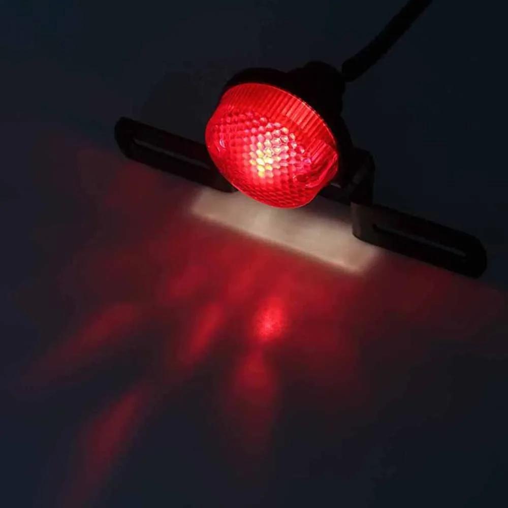 New Motorcycle Retro Red Rear Tail Brake Stop Light Lamp W/ License Plate Mount for Harley Honda Suzuki Chopper Bobber
