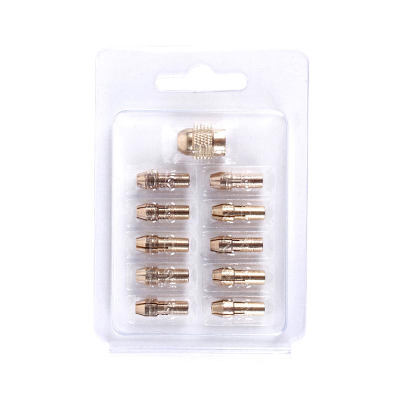 11PCS/lot 0.5-3.2mm Brass And Nut For Accessories Set Mini Drill Brass Collet Chuck For Rotary Tool