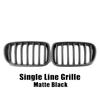 All Black Single Line Style Front Bumper Grilles For BMW X3 F25 2010-2013 Silver Diamonds Style Racing Double Slat Grills