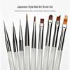 Japanese 9-Piece Nail Art Brush Set for Color, Liner, Blending, Flower, and Gradient Designs