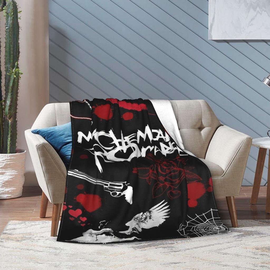 My Chemical Romance Zespół Muzyczny Kocy Punk Rock Flanelowy Nowość Oddychający Koc do Rzucania na Krzesło Pokrycie Sofy Dekoracja Tekstylna