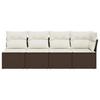 Vidaxl Sofa Ogrodowa Z Poduszkami, 4-Osobowa, Brązowa, Polirattan