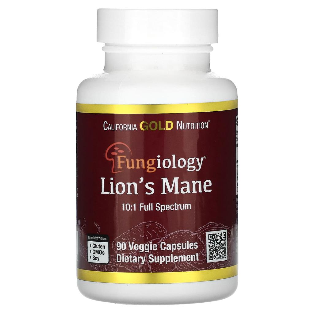 California Gold Nutrition Hericium Mane Mushroom, 90 Vegetarian Capsules