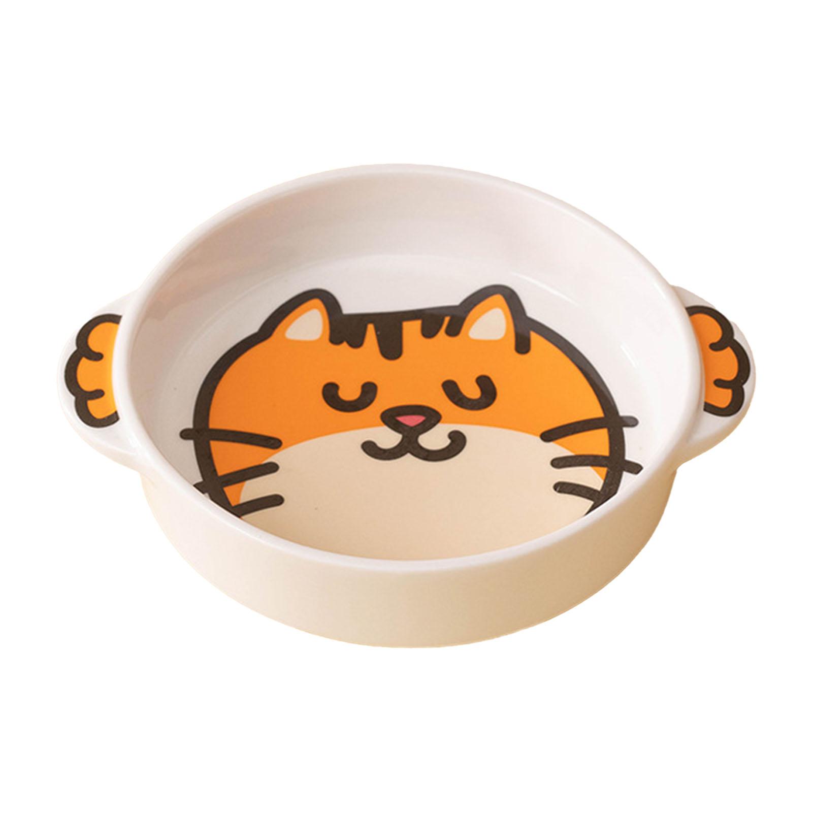 

Керамическая миска для корма для кошек и собак с рисунком из мультфильма, большая емкость, защита для шейного отдела позвоночника, защита от проливания Kitten S