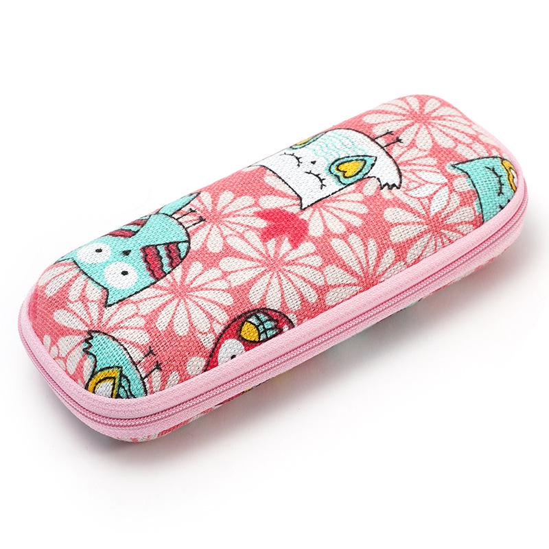 Neues hochwertiges ovales Cartoon-Brillenetui mit Reißverschluss - Stilvolle Aufbewahrung für Schüler & Frauen