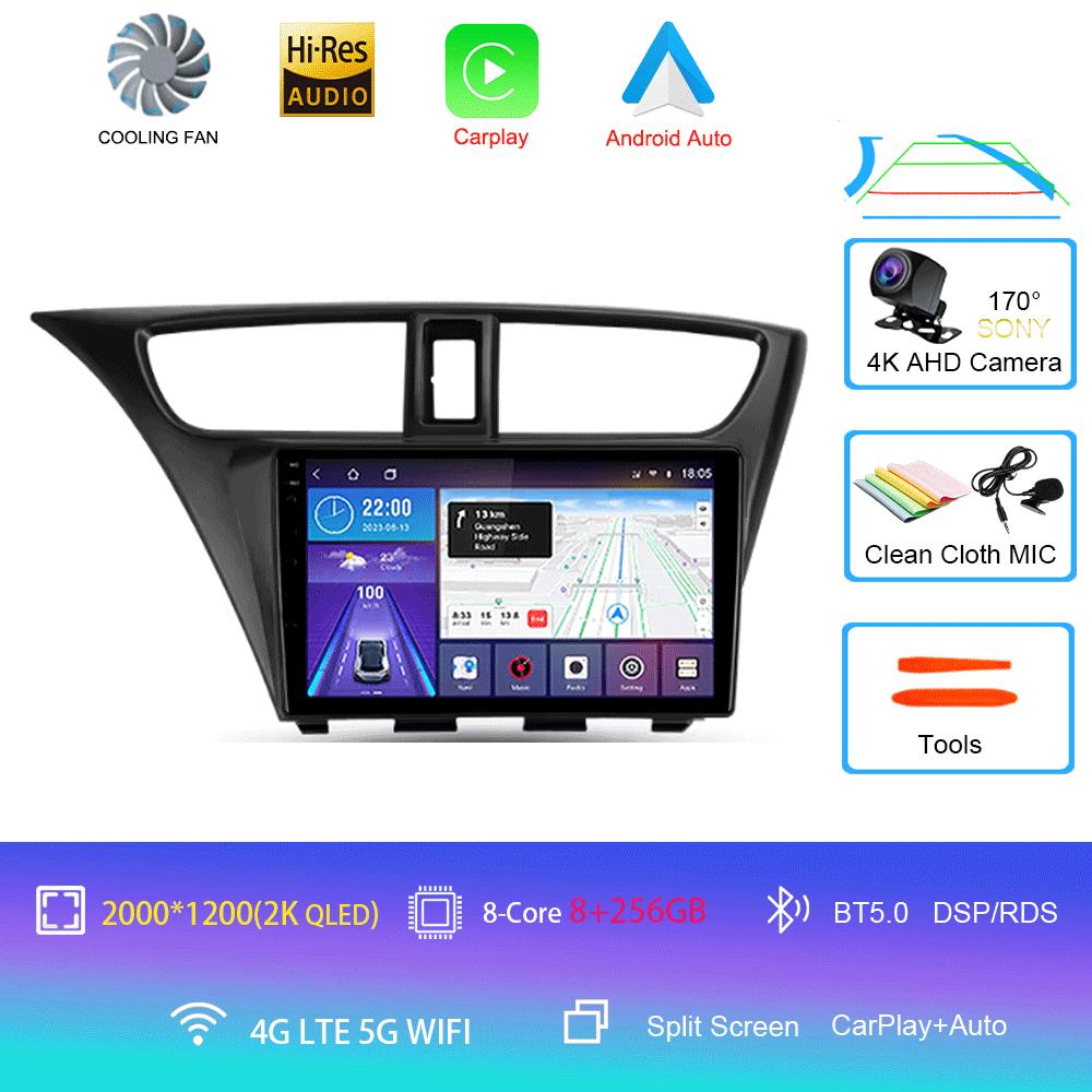 Android 14 For Honda Civic 9 FK FB 2012 - 2017 Multimedia Video Player Car Radio Navigation Stereo GPS No 2din 2 Din Dvd