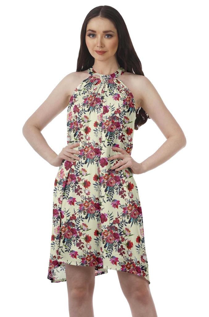 Moomaya Sukienki halter z nadrukiem Kobiety Wysoki dekolt Bez rękawów Tunika Kobiety