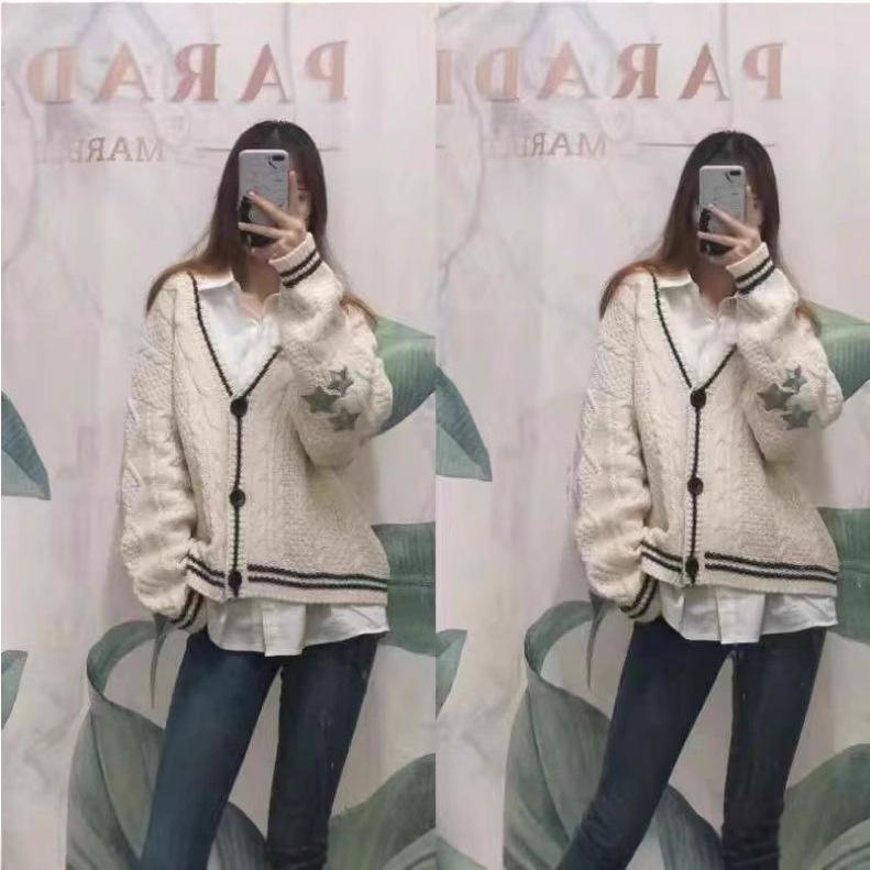 Japanese Style Soft Girl Sweater - Taylor Swift Inspired Star Embroidery Cardigan
