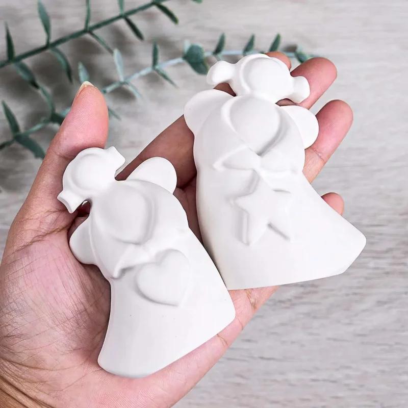 Top Quality Heart Star Angel Silicone Candle Mold DIY Wings Girl Aromatherapy Gypsum Casting Molds Soap Plaster Resin Making