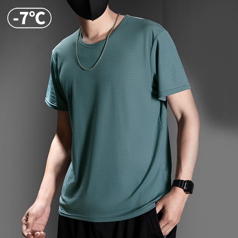 

Men s Quick-Dry Ice Silk Mesh T-shirt - Breathable, Lightweight, Short Sleeve for Summer Sports XXXXL