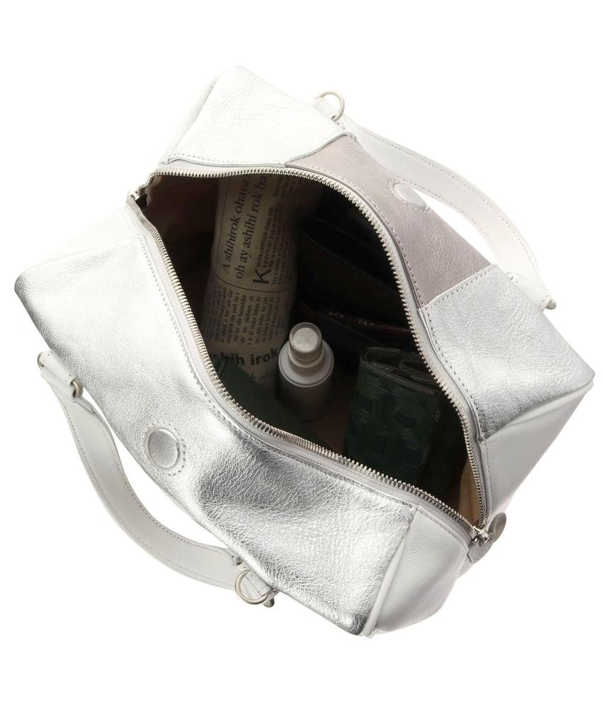 Hiroko Hayashi FOGLIO Silver 00 2-Way Handbag, 70921383, Women's, (606) (FREE)