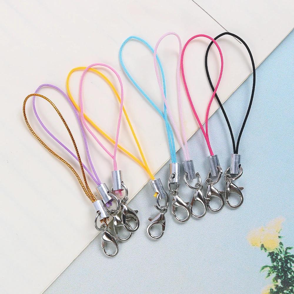 50pcs Colorful Lobster Tail Lanyard Cell Phone Strap Keychain Rope DIY Pendant Charms Accessories Jewelry Findings