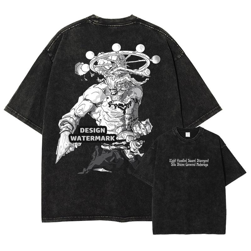 Anime Jujutsu Kaisen Tshirt Vintage Washed Hiromi Higuruma T Shirts Oversized Choso Short Sleeve Retro Mahito Tops Tees Unisex