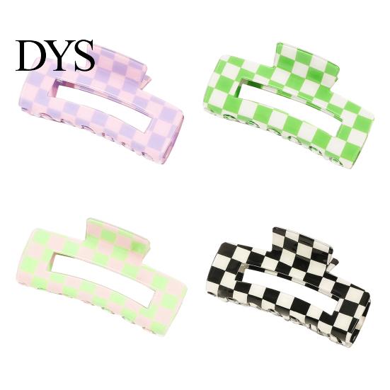 Plaid Hair Claw 1/4Pcs Women Claws Strong Fixation Pattern Durable Synthetic Hairpin Design Clips Versatile Lattice Accessories Patterned Accessory