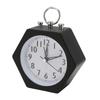 Polygon Alarm Clock Metal Shell Stable Quiet Compact Alarm Clock for Student Black