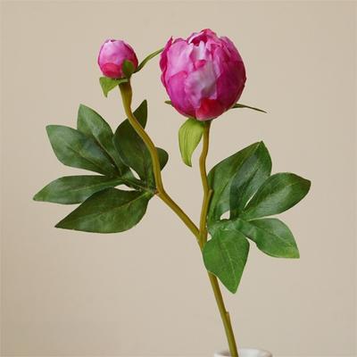 Realistic 2 Head Simulated Peony Flower European-Style Silk Artificial Peony Flowers Fake Peony Bouquet Flower Art Arrangement