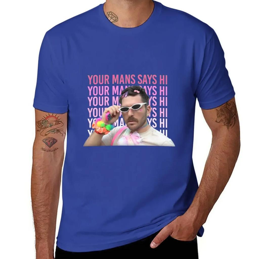 Your Mans Says Hi T-Shirt kawaii clothes anime plain black t shirts men