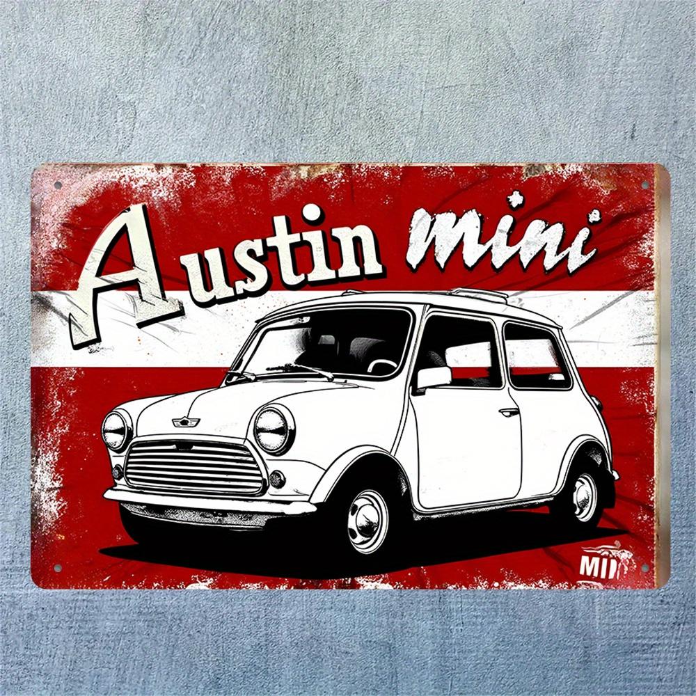 

Винтажная металлическая жестяная табличка Austin Mini Ретро-дизайн автомобиля с состаренным видом Идеально для домашнего бара кафе гаража Декор Классический A aluminum 20x30cm