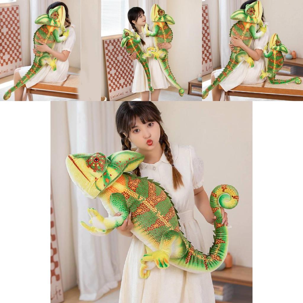 Realistic Plush Chameleon Stuffed Toy Large 80cm And 110cm Soft Pp Cotton