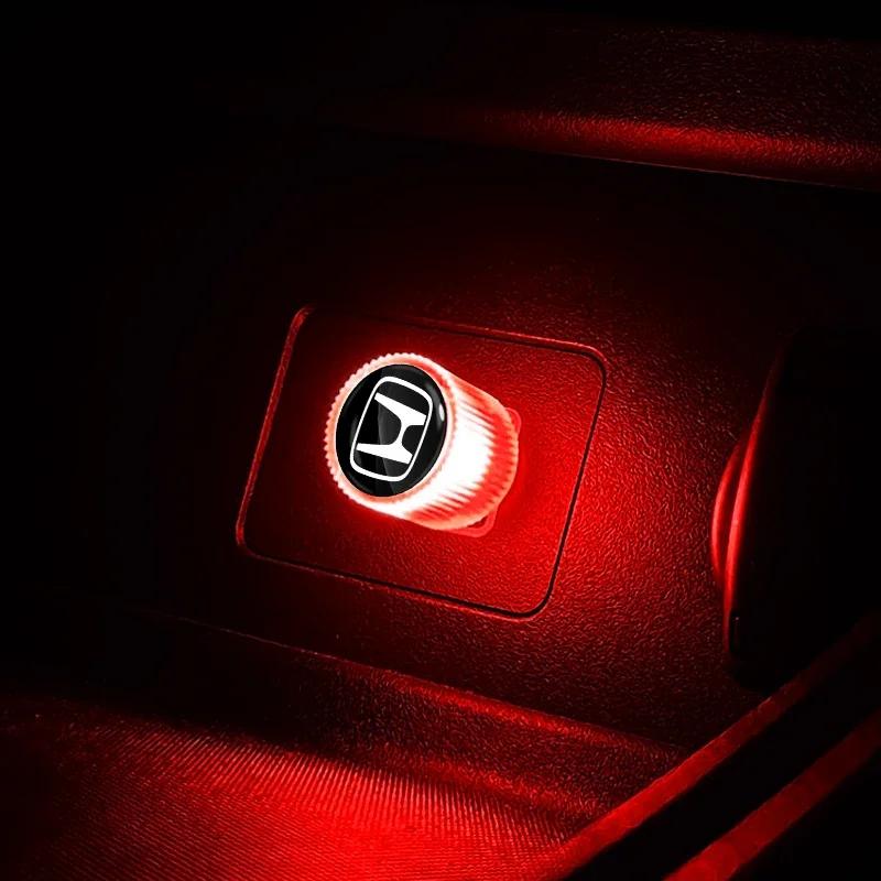 2025 Auto Neu Honda 1 Stück USB Auto LED Licht Auto Innenraum Ambiente Licht Emblem Für Honda Jazz City Civic Inspire Accord FIT HRV