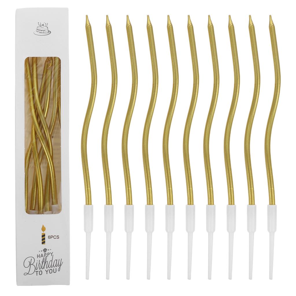 72pcs Spiral Birthday Candles Bending Design Cake Decorations For Party Baby Shower Stable Structure Quick Ignite Decorative