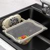 Suction Cup Sink Strainer Drying Rack Foldable Countertop Drain Basket for Kitchen No-Drill Adhesive Colander for Fruit Dishes Space-Saving Water