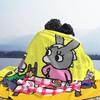 Flanelová deka Trotro Family Roztomilý kreslený kreativní přehoz na postel pro domácnost 150*125cm Přehozy