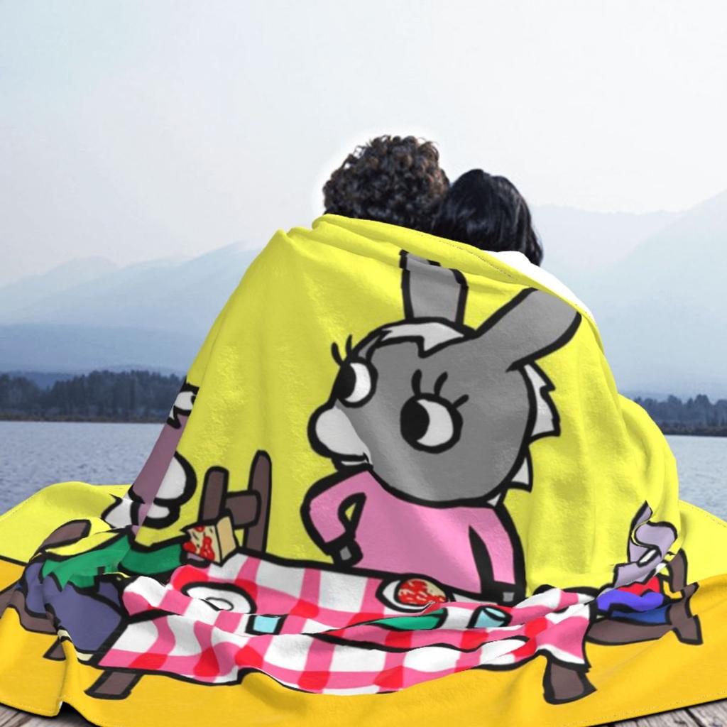 Flanelová deka Trotro Family Roztomilý kreslený kreativní přehoz na postel pro domácnost 150*125cm Přehozy