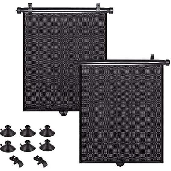 PLTCAT 2 Pack Car Sun Shade Side Window for Baby, Roller Vehicle Shades Sun Protection Shade for Car Side Window (Standard-16''x18'')