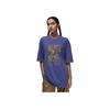 Jordan Letter Pattern Printed Ribbed Round Neck Loose Short Sleeve T-Shirt Women Tops Sky-Purple FD7208-502