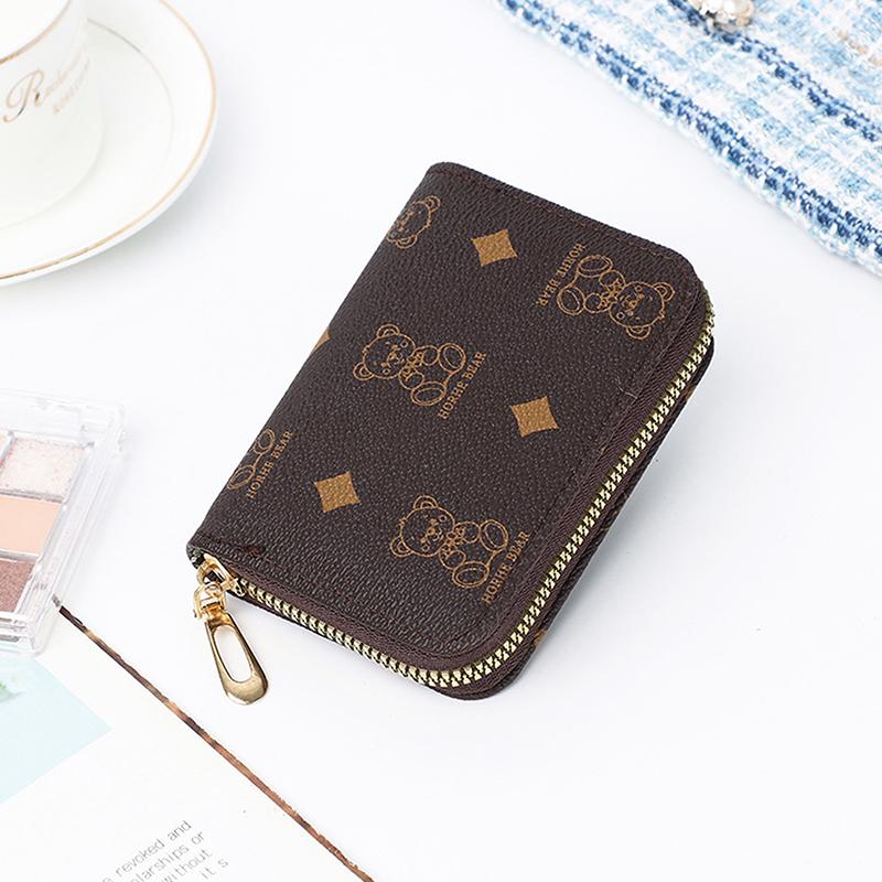 Мультяшный принт сумка для карточек-органайзер многофункциональный кошелек для ключей и наличных большой вместимости короткий кошелек 485₽