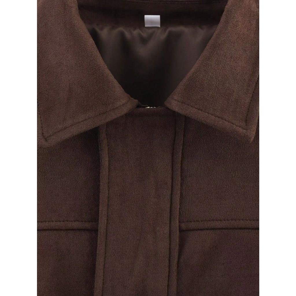 Damen Kurze Pilotenjacke Frühling/Herbst/Winter Jacke Locker Langarm Reißverschluss Retro Jacke Damen Neue Jacke