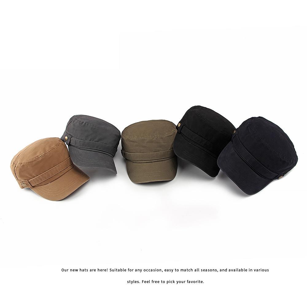 Men's Cotton Flat Top Hat Outdoor Sun Protection Cap