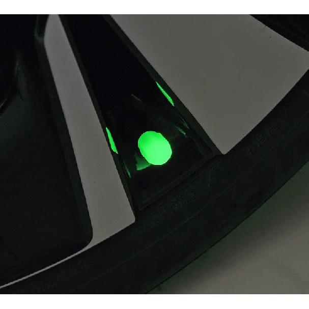 Luminous Car Tire Valve Cap Fluorescent Night Glowing Tire Decor Motorcycle Electric Bicycle Hub Valve Caps Car Accessories Valve Stems 1