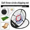 Three-Layer Golf Swing Training Net with Practice Target and Compact Hitting Mat