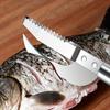 2 Pezzi acciaio inossidabile raschietto per pesce, strumento portatile per rimuovere le interiora del pesce, utensile multifunzionale per la lavorazione e la cottura di frutti di mare in cucina