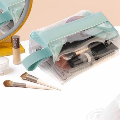 Clear Toiletry Bags with Magnetic Closure PVC Makeup Bag Large Capacity Leak-proof Cosmetic Pouch for Women Men Traveling