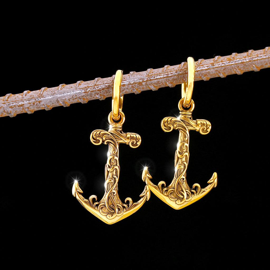 Stainless Steel Pirate Hook Fashion Viking Weapon Earrings Nordic Men Teen Odin Jewelry Stud Earrings Personality Christmas Gift